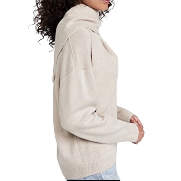 EUC/LN Brochu Walker Rhea Pullover Scarf Neck Sweater in Birch Melange Beige - S - Picture 14 of 16